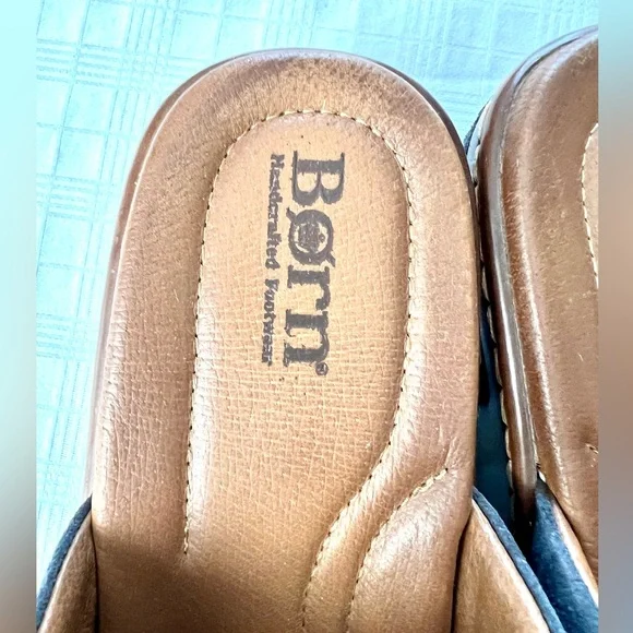Womens Born Bandy Southwest Blanket Leather Sandal Clog Navy Blue US 11 EUR 43. - Picture 5 of 13